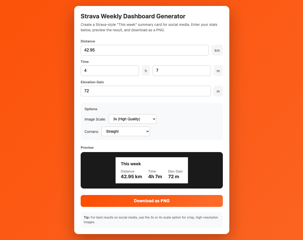 Strava Weekly Dashboard Generator screenshot